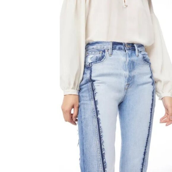 NWT Frame denim patch high rise denim jeans Sz 24 - Picture 3 of 6